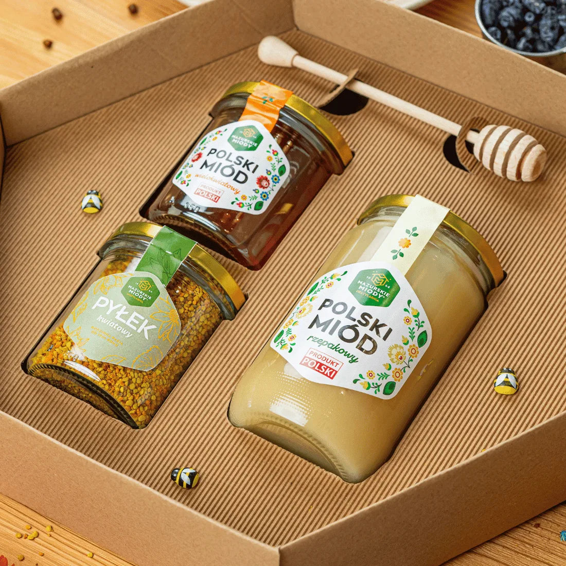 Zestaw prezentowy z Dużym Miodem, Miodem 400 g, Pyłkiem pszczelim 200 g