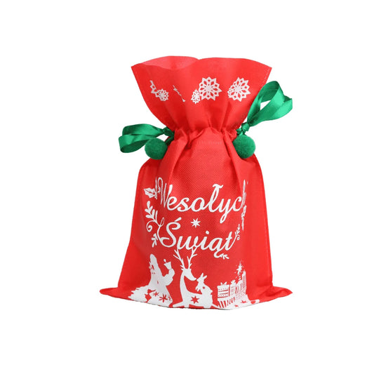 Worek świąteczny „Wesołych Świąt” czerwony