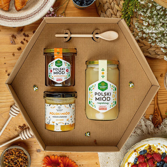 Zestaw prezentowy z Dużym miodem i 2 miodami 400 g